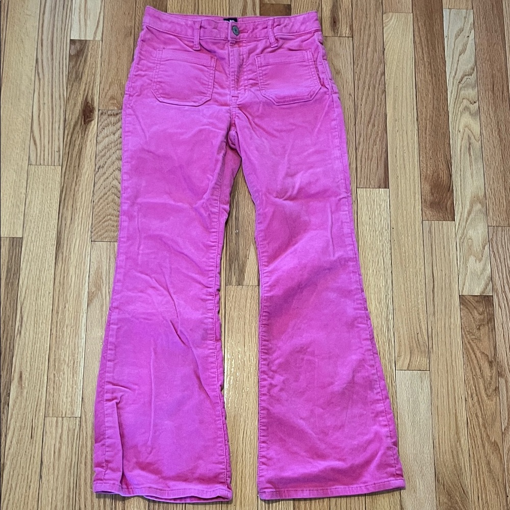 Vibrant Pink Flare corduroy Pants - Picture 1 of 3